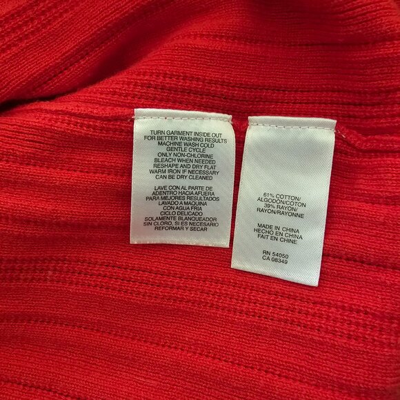 Cardigan Sweater 3/4 Length Orange Large - Picture 5 of 7